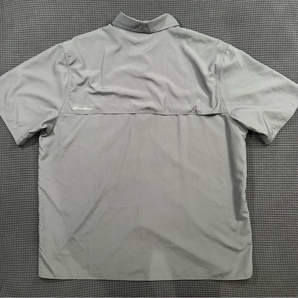 Eddie Bauer EC Fishing Shirt Gray Short Sleeve Mens XL - Picture 8 of 8